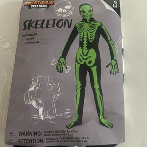 Kids Skeleton Jumpsuit Costume with Hood